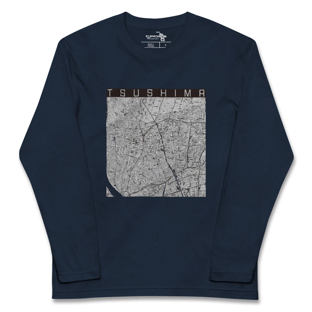 【津島(愛知県)】地図柄ロングスリーブTシャツ