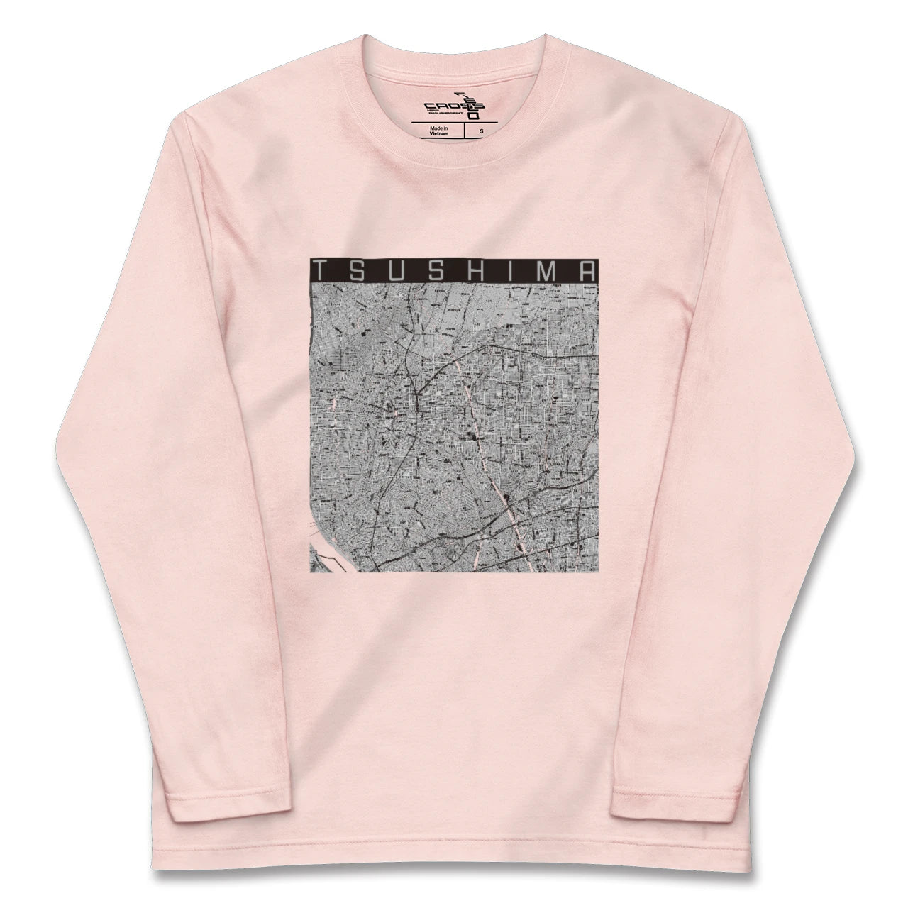 【津島(愛知県)】地図柄ロングスリーブTシャツ