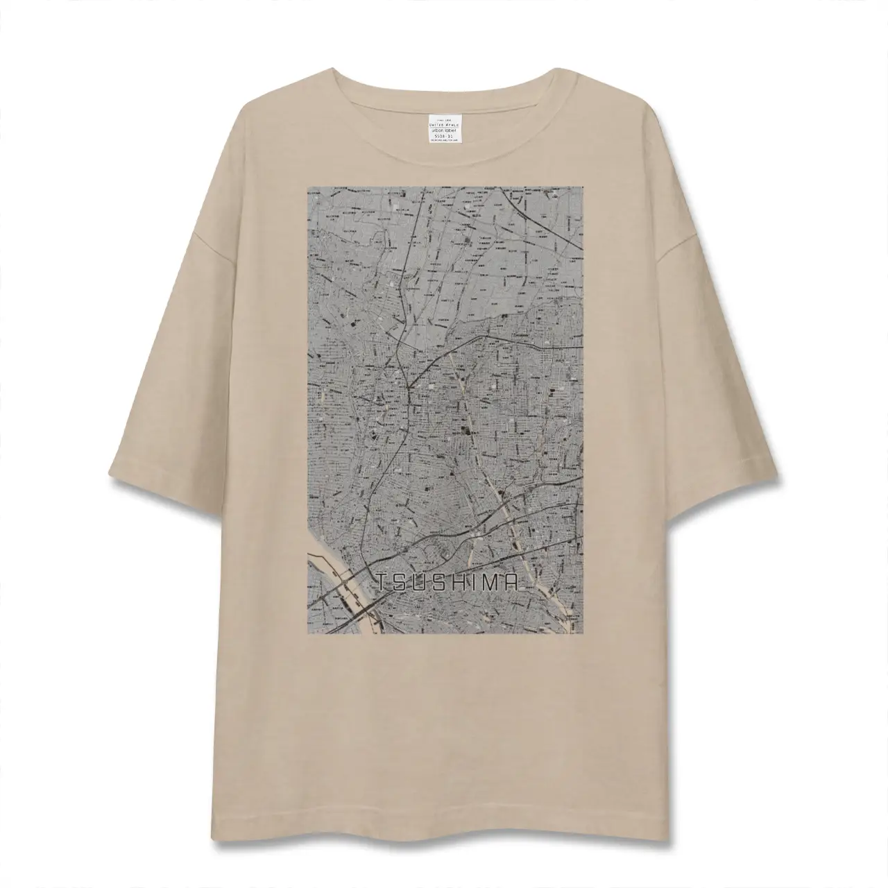 【津島(愛知県)】地図柄ビッグシルエットTシャツ