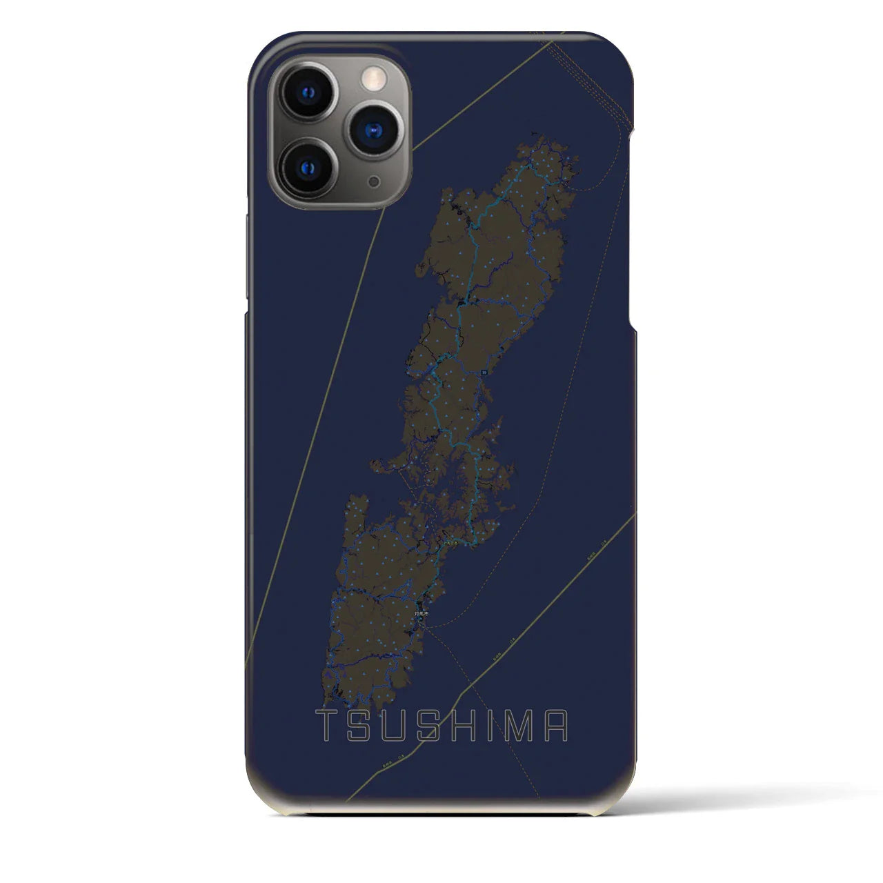 【対馬(長崎県)】地図柄iPhoneケース(バックカバータイプ)