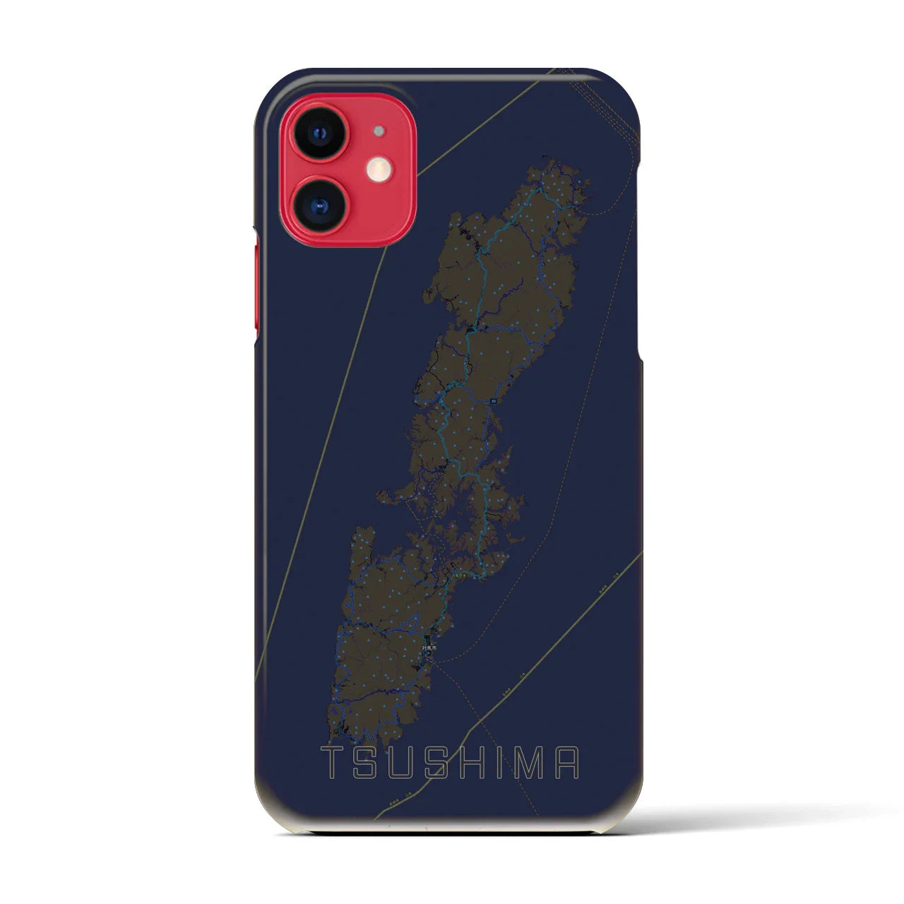 【対馬(長崎県)】地図柄iPhoneケース(バックカバータイプ)
