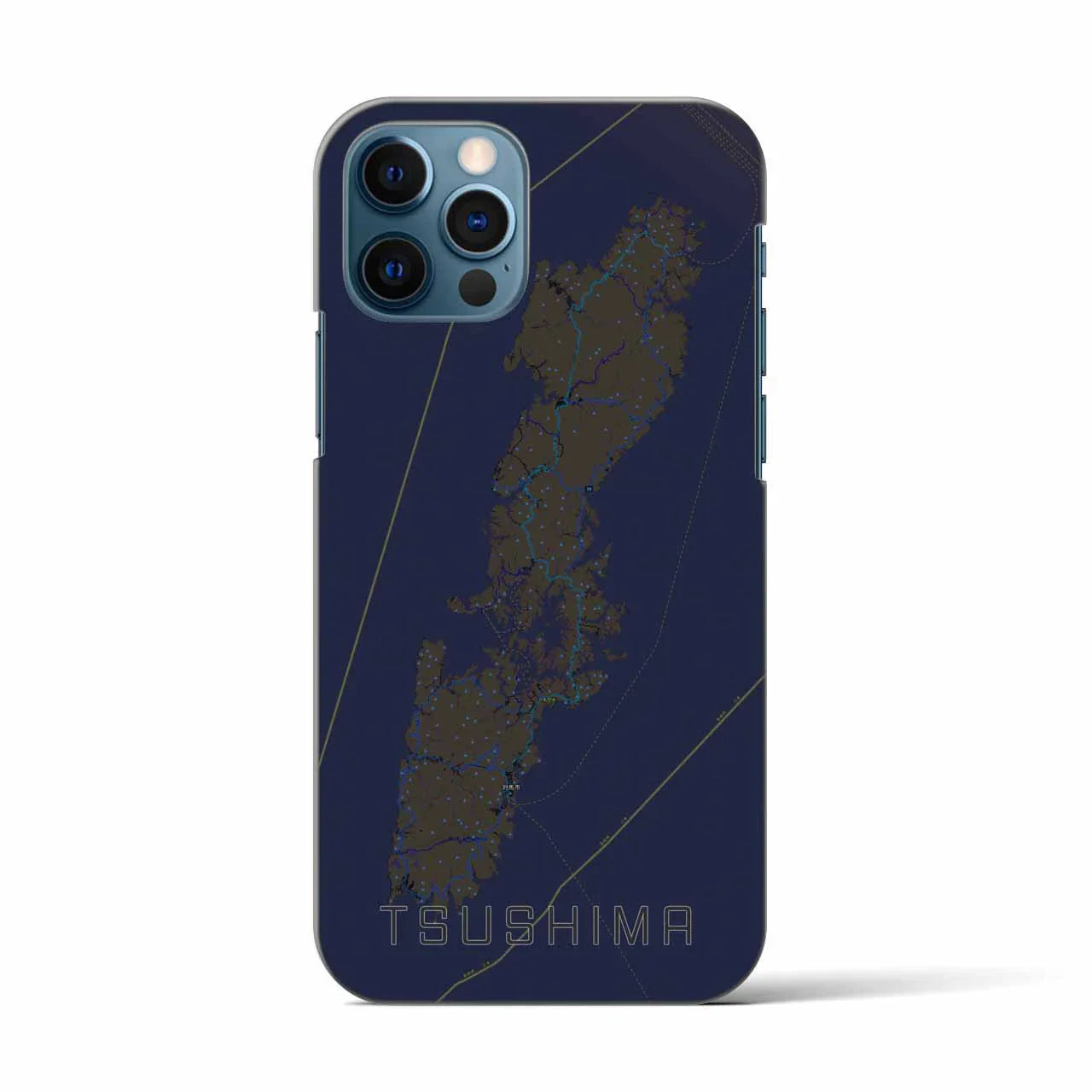【対馬(長崎県)】地図柄iPhoneケース(バックカバータイプ)