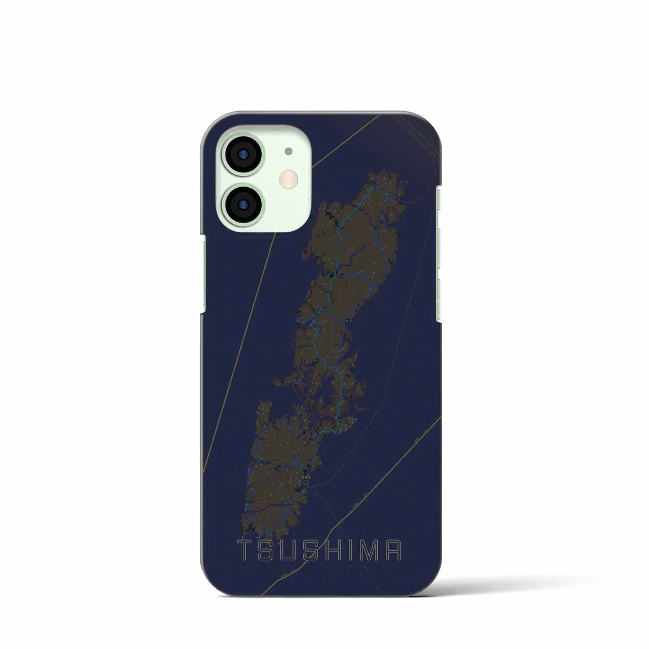 【対馬(長崎県)】地図柄iPhoneケース(バックカバータイプ)