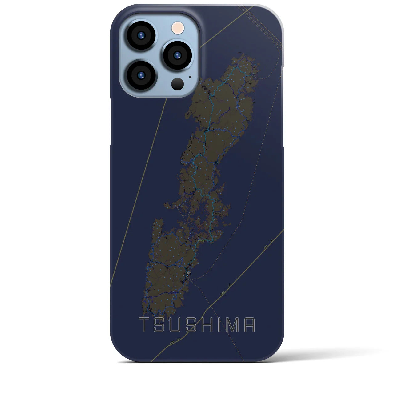 【対馬(長崎県)】地図柄iPhoneケース(バックカバータイプ)