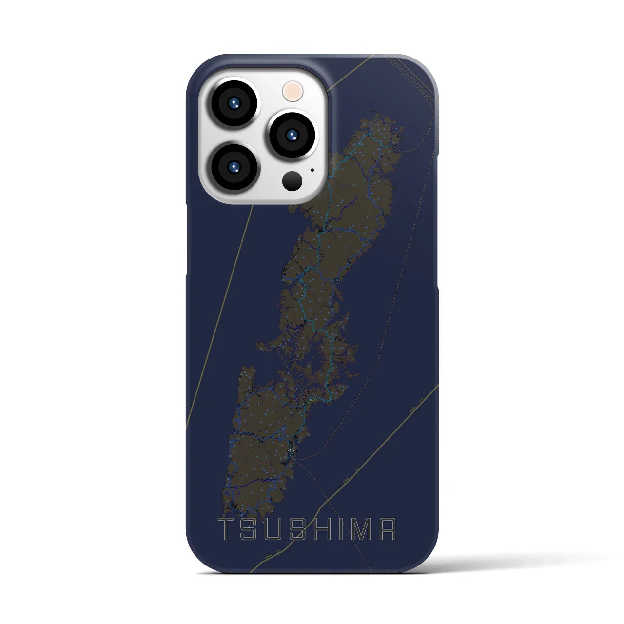 【対馬(長崎県)】地図柄iPhoneケース(バックカバータイプ)