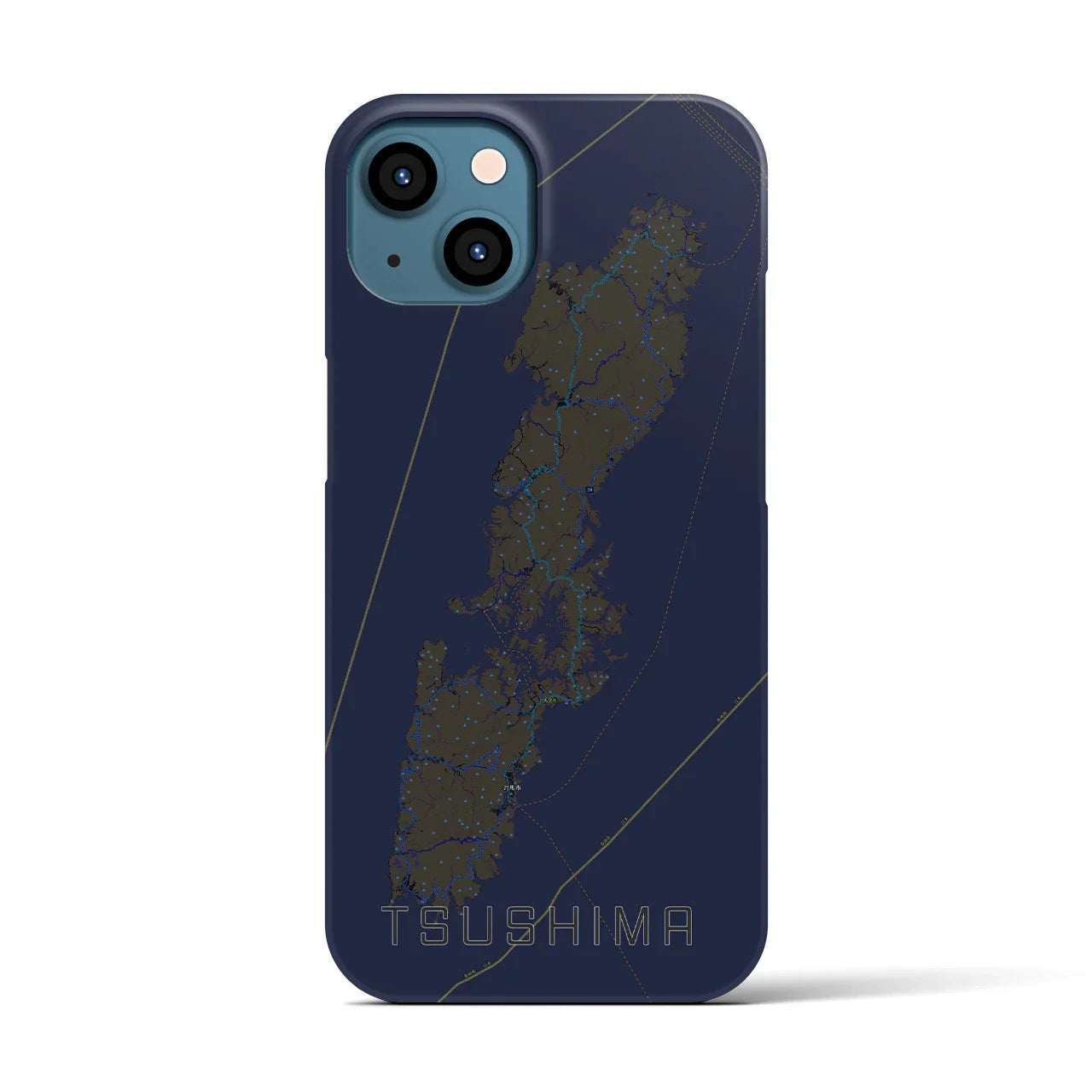 【対馬(長崎県)】地図柄iPhoneケース(バックカバータイプ)