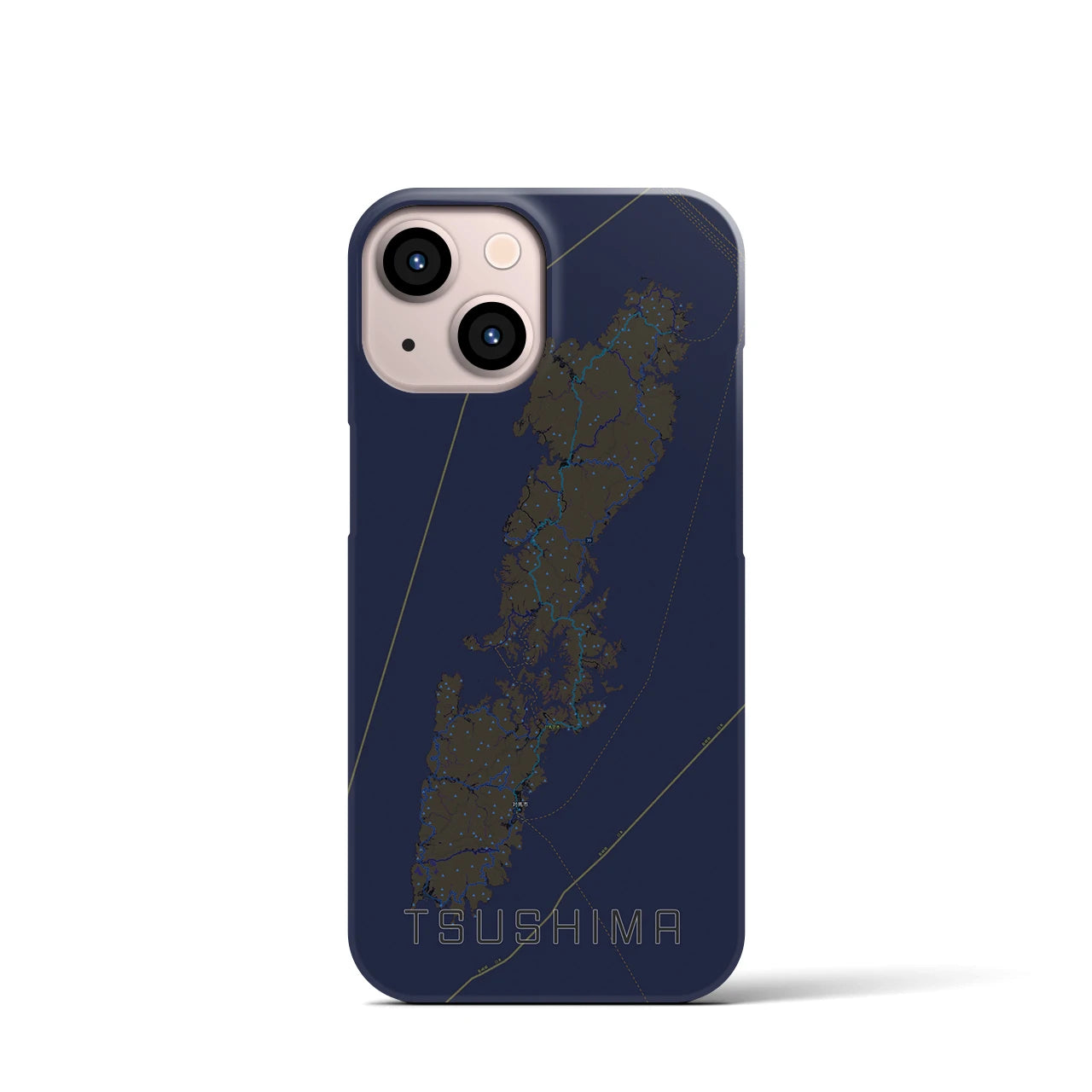 【対馬(長崎県)】地図柄iPhoneケース(バックカバータイプ)