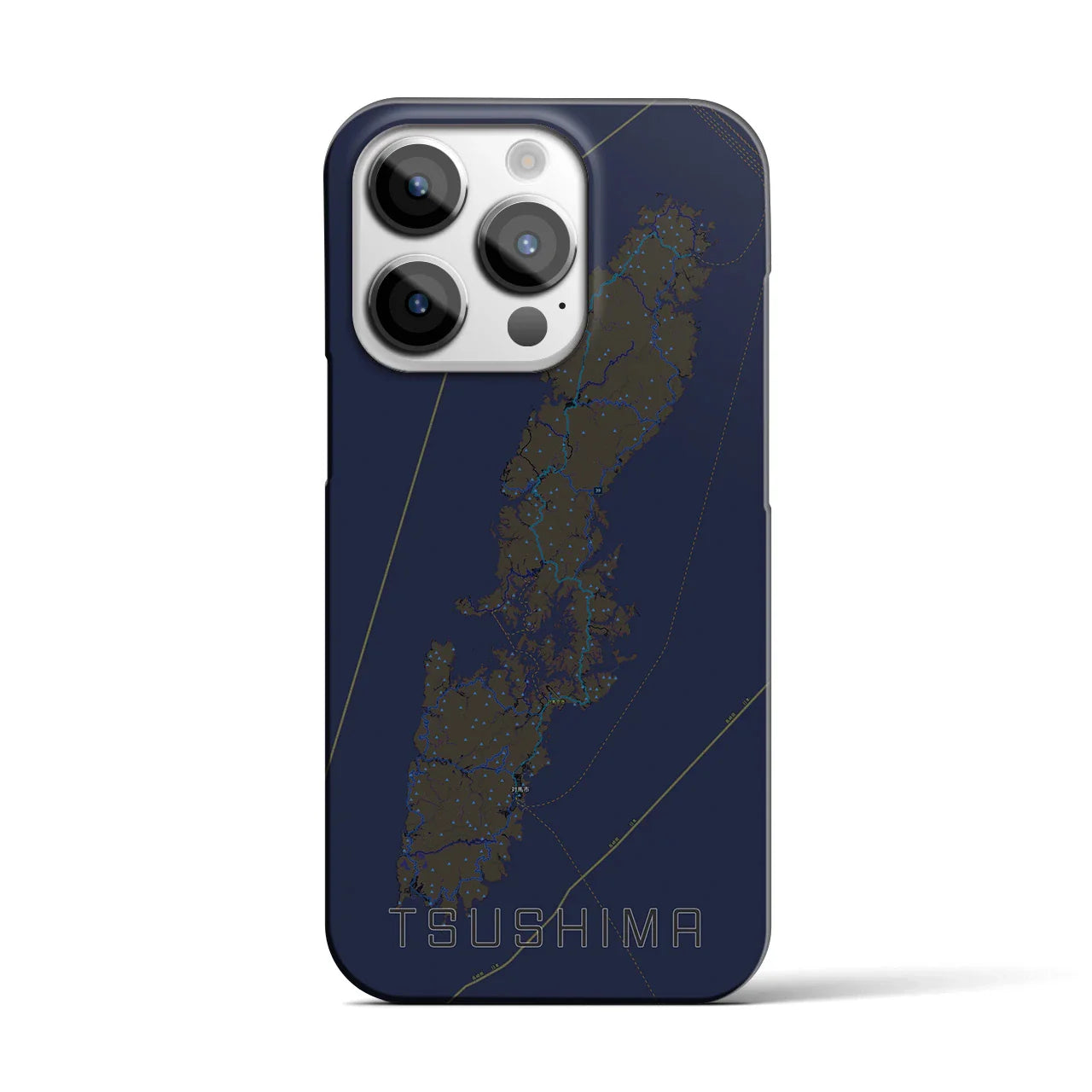 【対馬(長崎県)】地図柄iPhoneケース(バックカバータイプ)