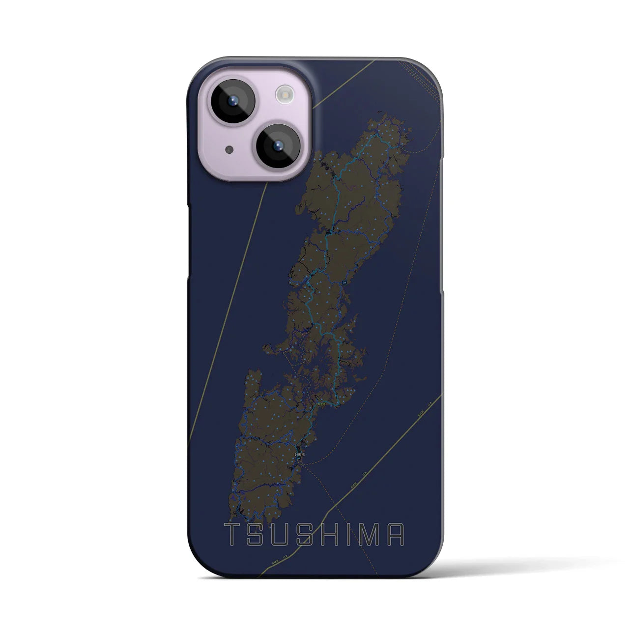 【対馬(長崎県)】地図柄iPhoneケース(バックカバータイプ)