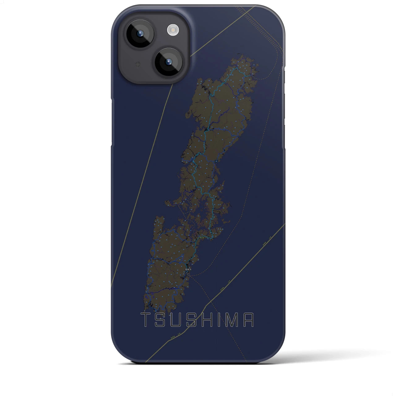 【対馬(長崎県)】地図柄iPhoneケース(バックカバータイプ)