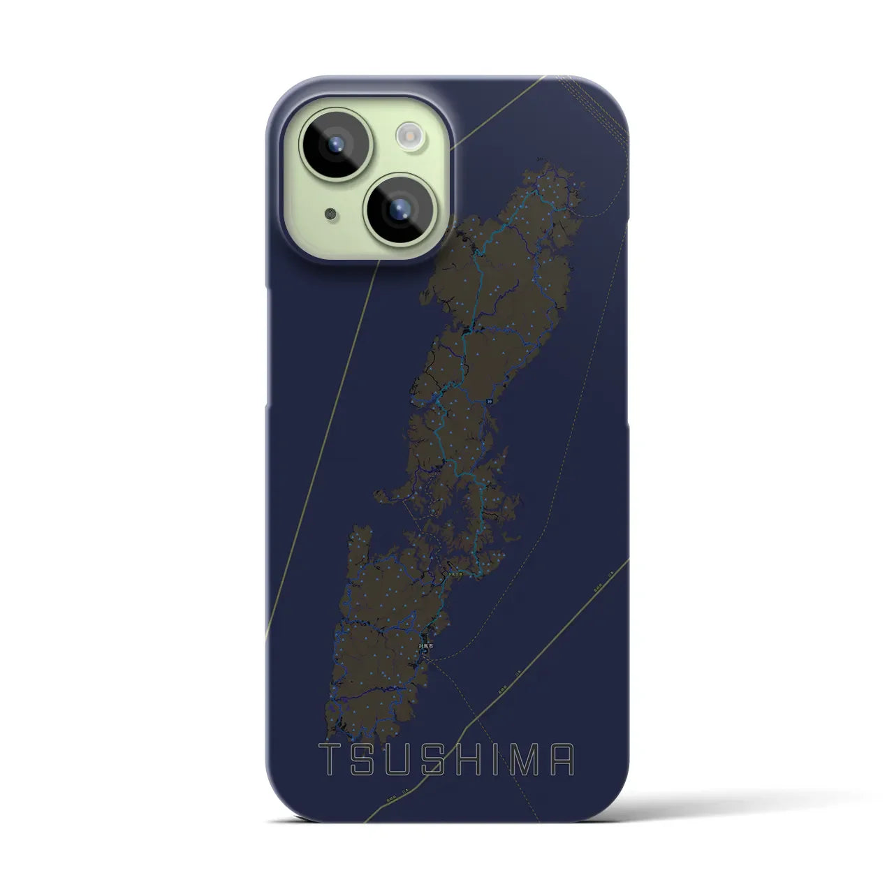 【対馬(長崎県)】地図柄iPhoneケース(バックカバータイプ)