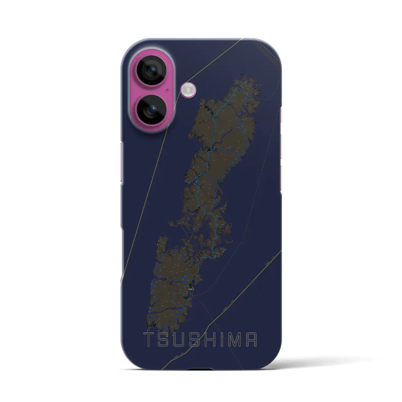 【対馬(長崎県)】地図柄iPhoneケース(バックカバータイプ)