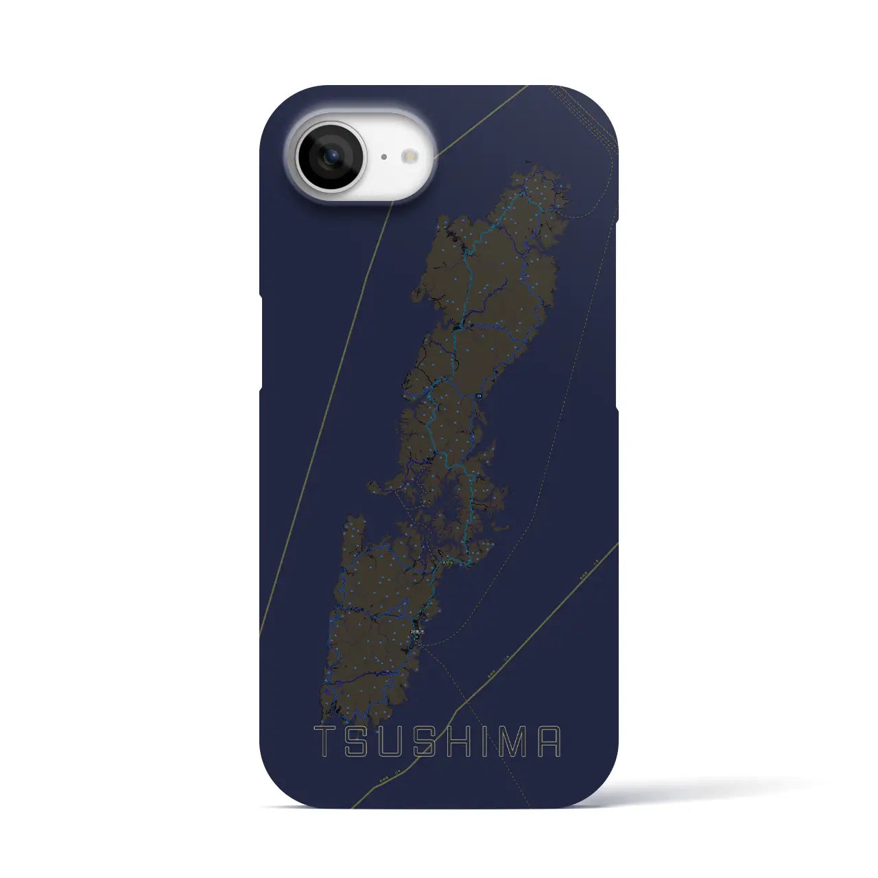 【対馬(長崎県)】地図柄iPhoneケース(バックカバータイプ)