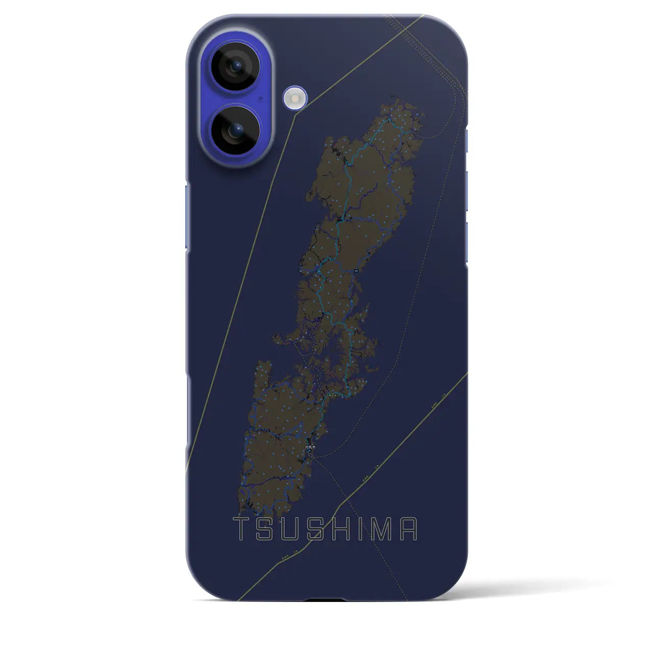 【対馬(長崎県)】地図柄iPhoneケース(バックカバータイプ)