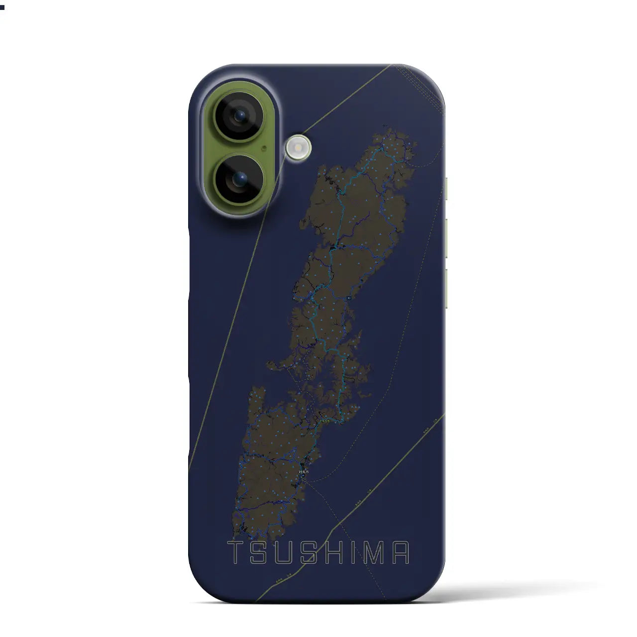 【対馬(長崎県)】地図柄iPhoneケース(バックカバータイプ)