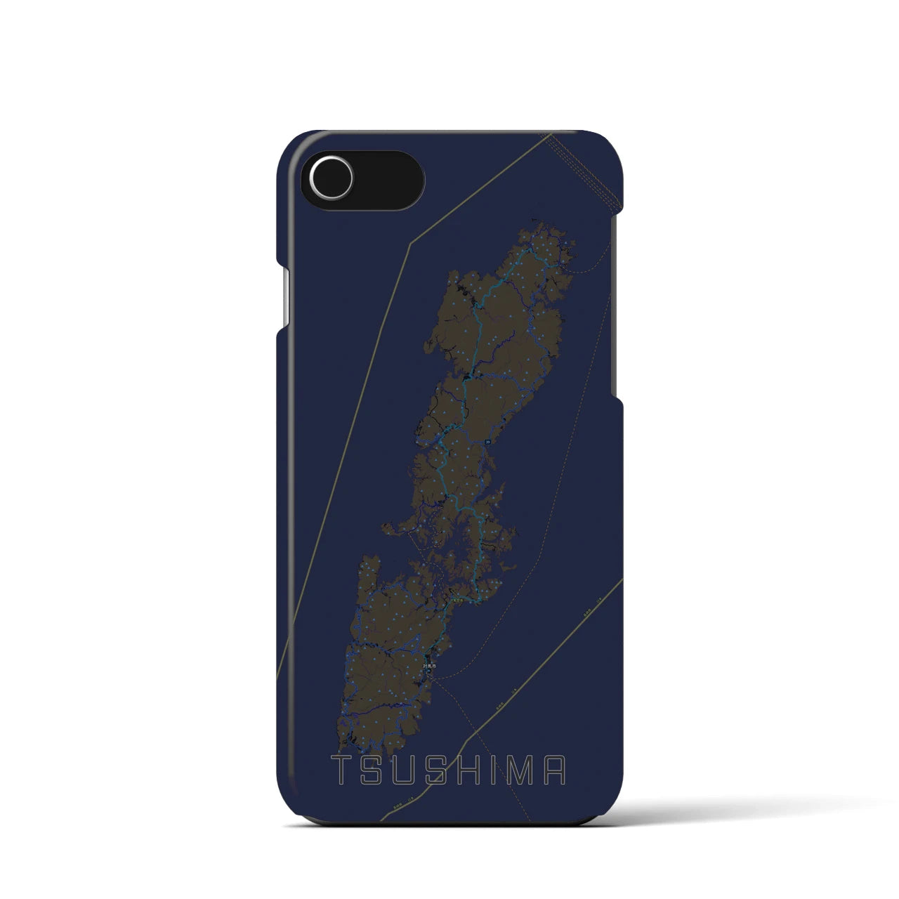 【対馬(長崎県)】地図柄iPhoneケース(バックカバータイプ)