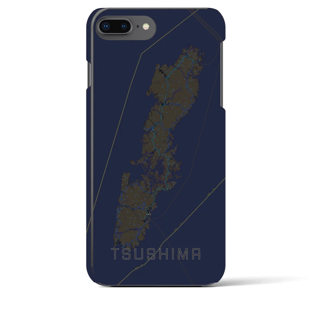 【対馬(長崎県)】地図柄iPhoneケース(バックカバータイプ)