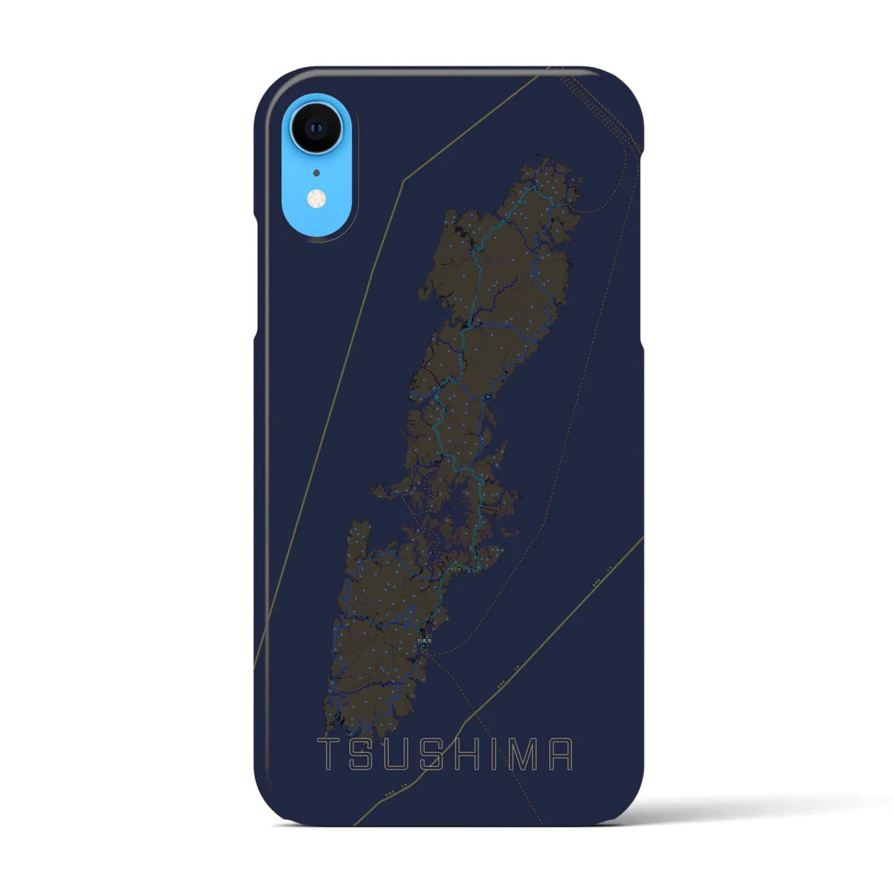 【対馬(長崎県)】地図柄iPhoneケース(バックカバータイプ)