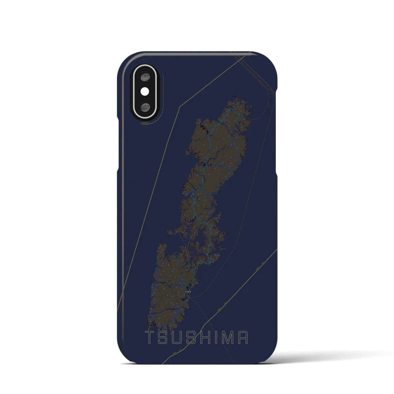【対馬(長崎県)】地図柄iPhoneケース(バックカバータイプ)
