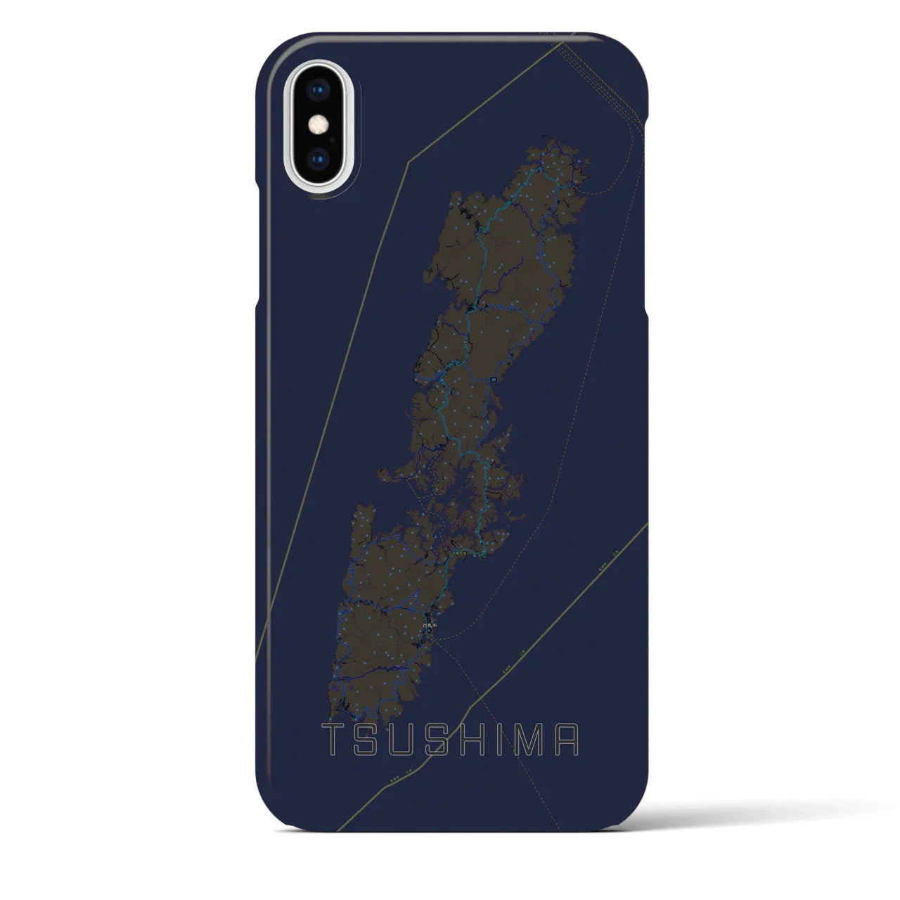 【対馬(長崎県)】地図柄iPhoneケース(バックカバータイプ)