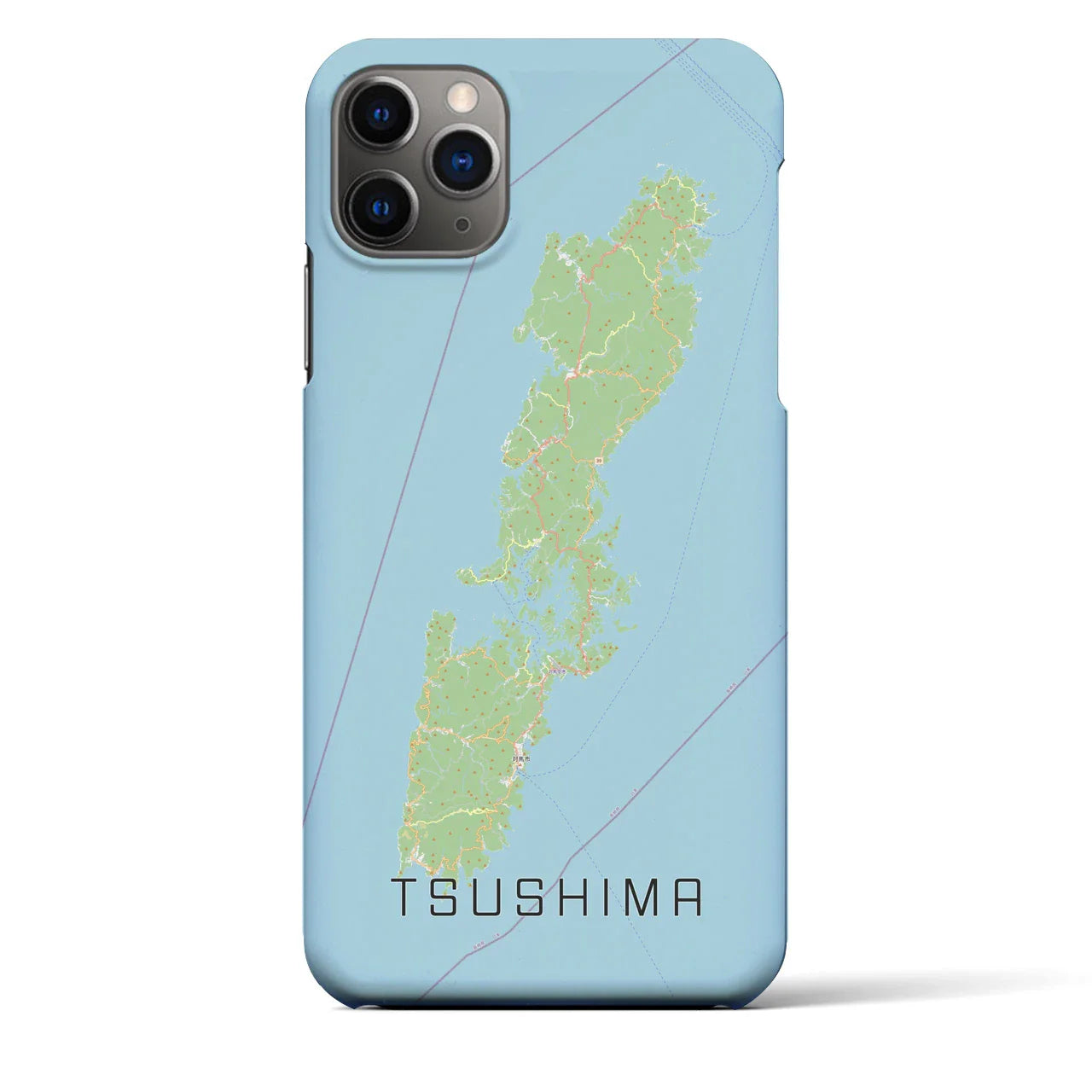 【対馬(長崎県)】地図柄iPhoneケース(バックカバータイプ)