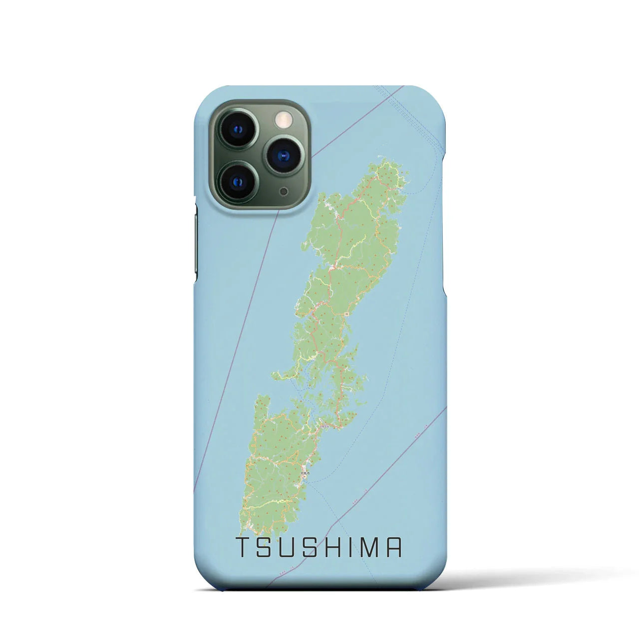 【対馬(長崎県)】地図柄iPhoneケース(バックカバータイプ)