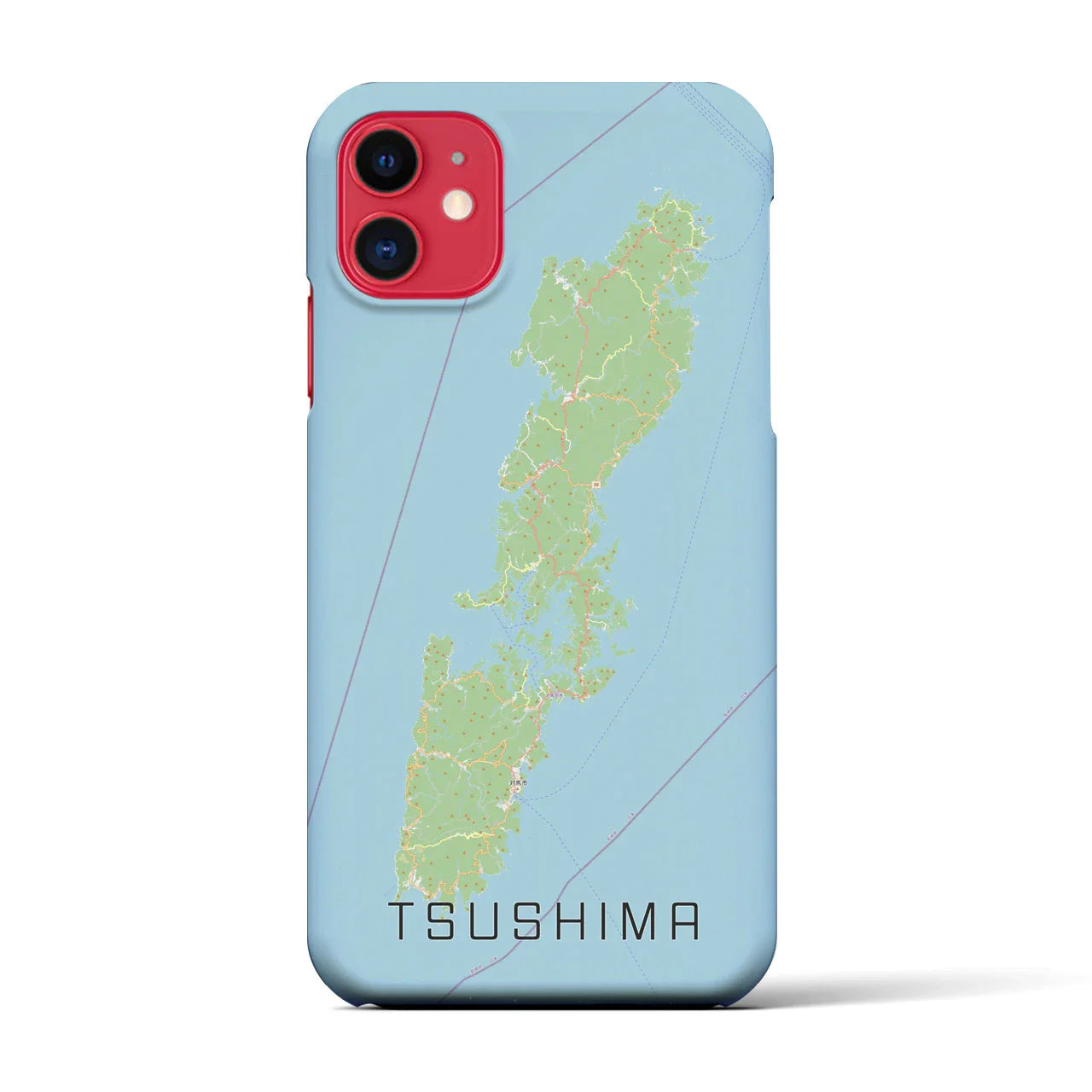 【対馬(長崎県)】地図柄iPhoneケース(バックカバータイプ)