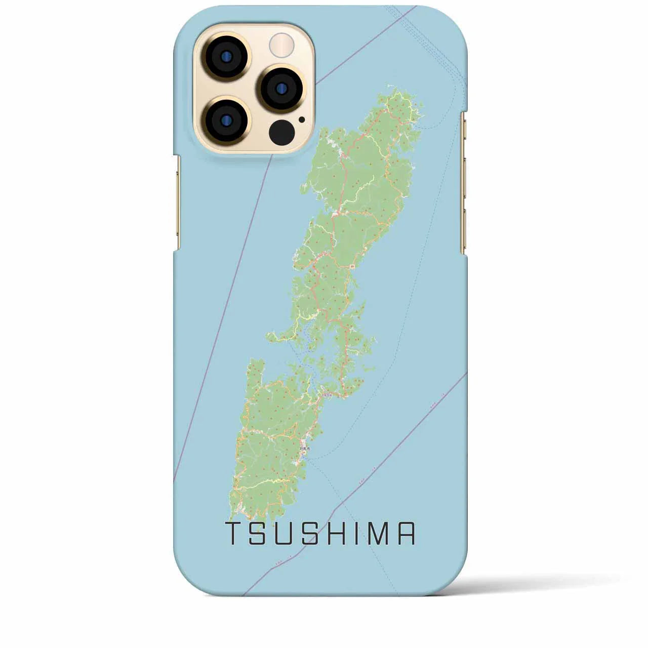 【対馬(長崎県)】地図柄iPhoneケース(バックカバータイプ)