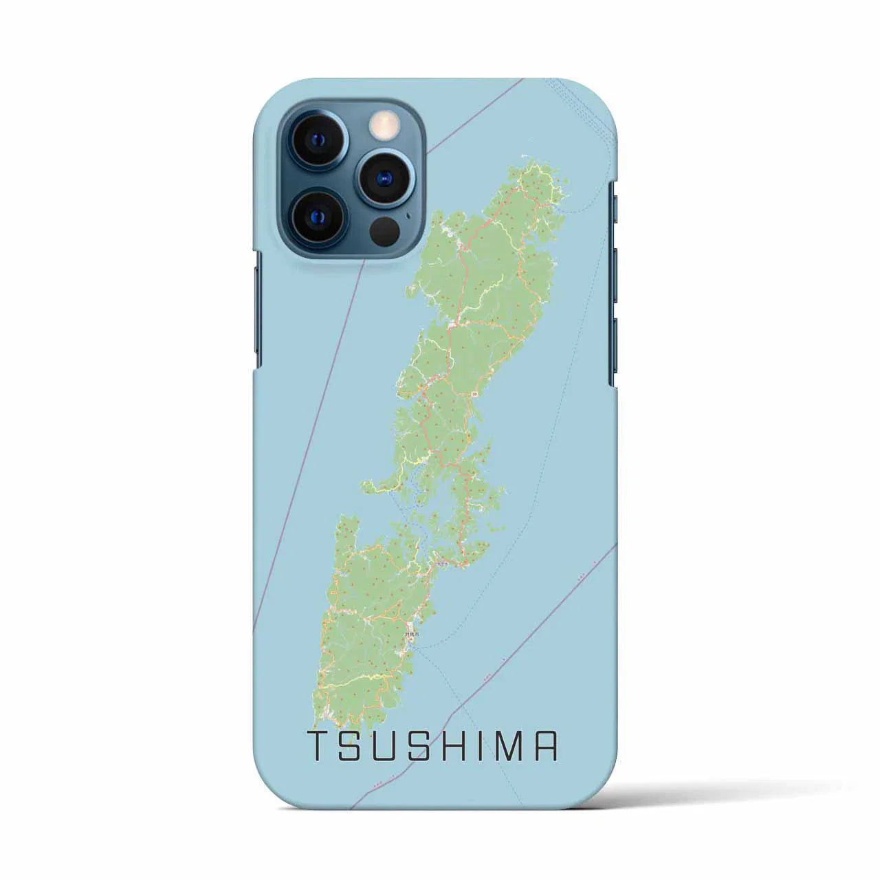 【対馬(長崎県)】地図柄iPhoneケース(バックカバータイプ)