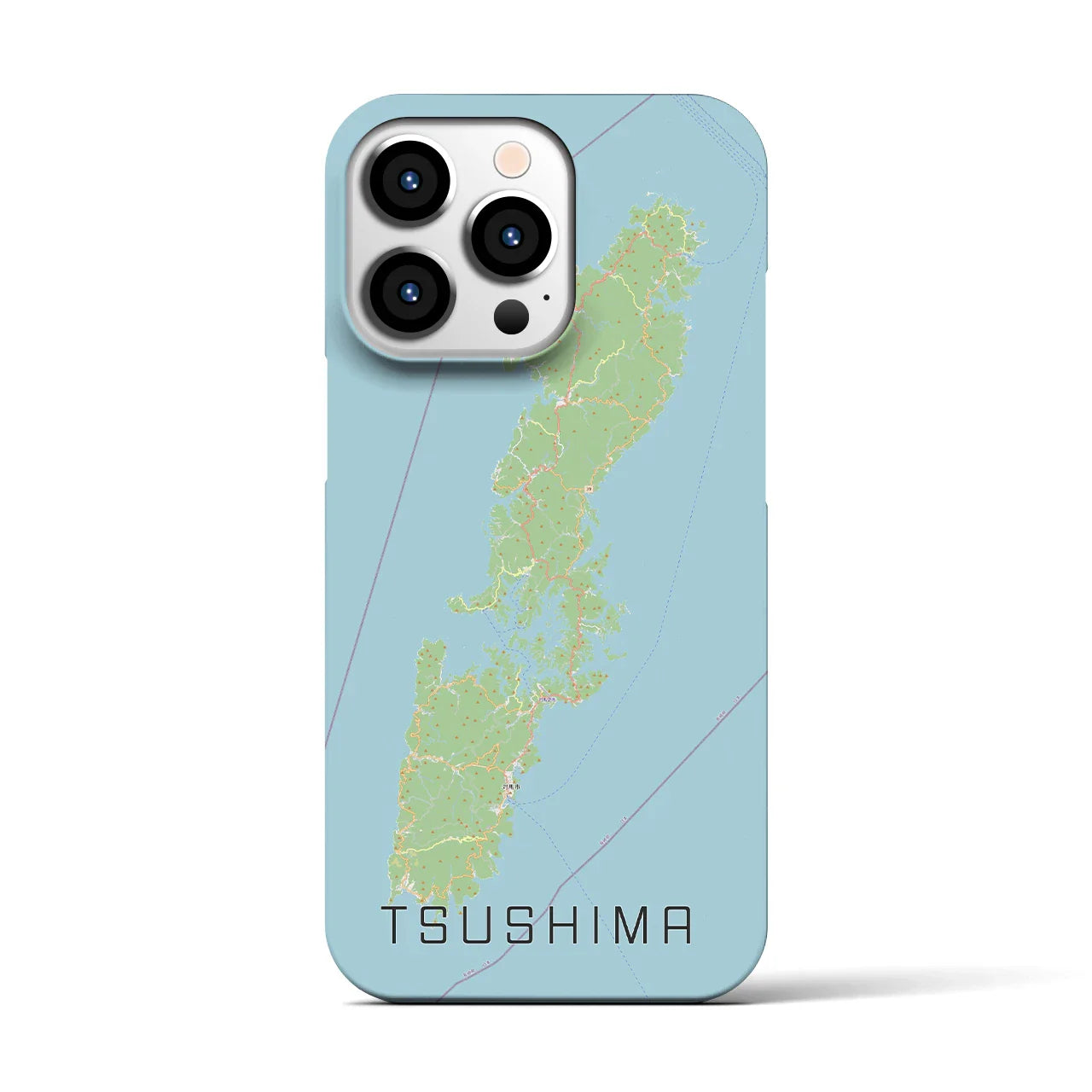 【対馬(長崎県)】地図柄iPhoneケース(バックカバータイプ)