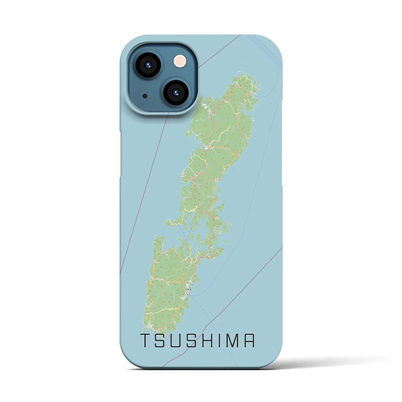 【対馬(長崎県)】地図柄iPhoneケース(バックカバータイプ)
