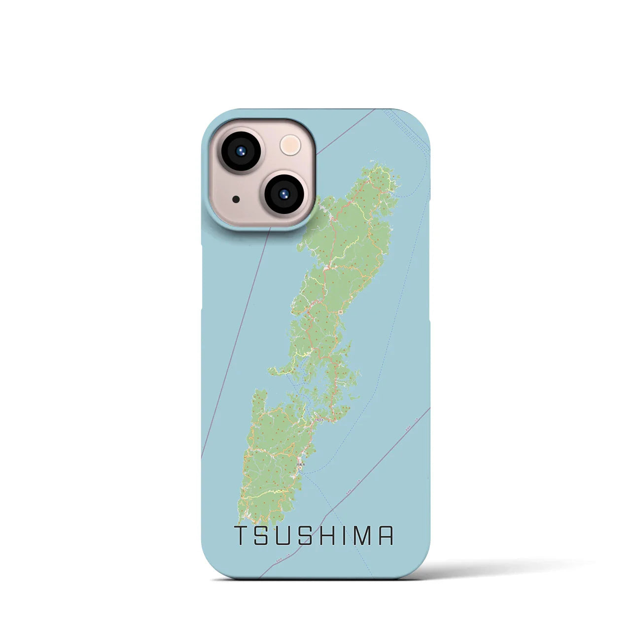 【対馬(長崎県)】地図柄iPhoneケース(バックカバータイプ)