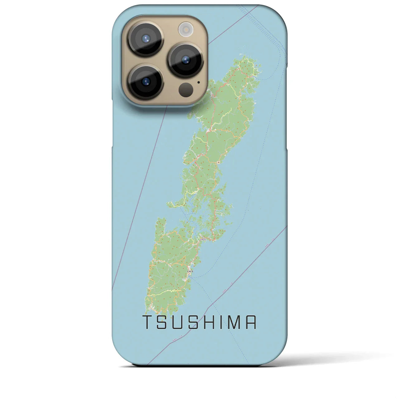 【対馬(長崎県)】地図柄iPhoneケース(バックカバータイプ)