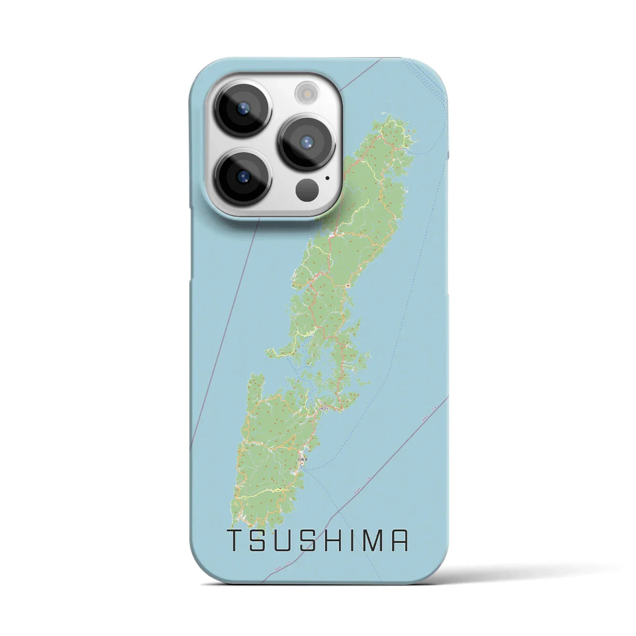 【対馬(長崎県)】地図柄iPhoneケース(バックカバータイプ)