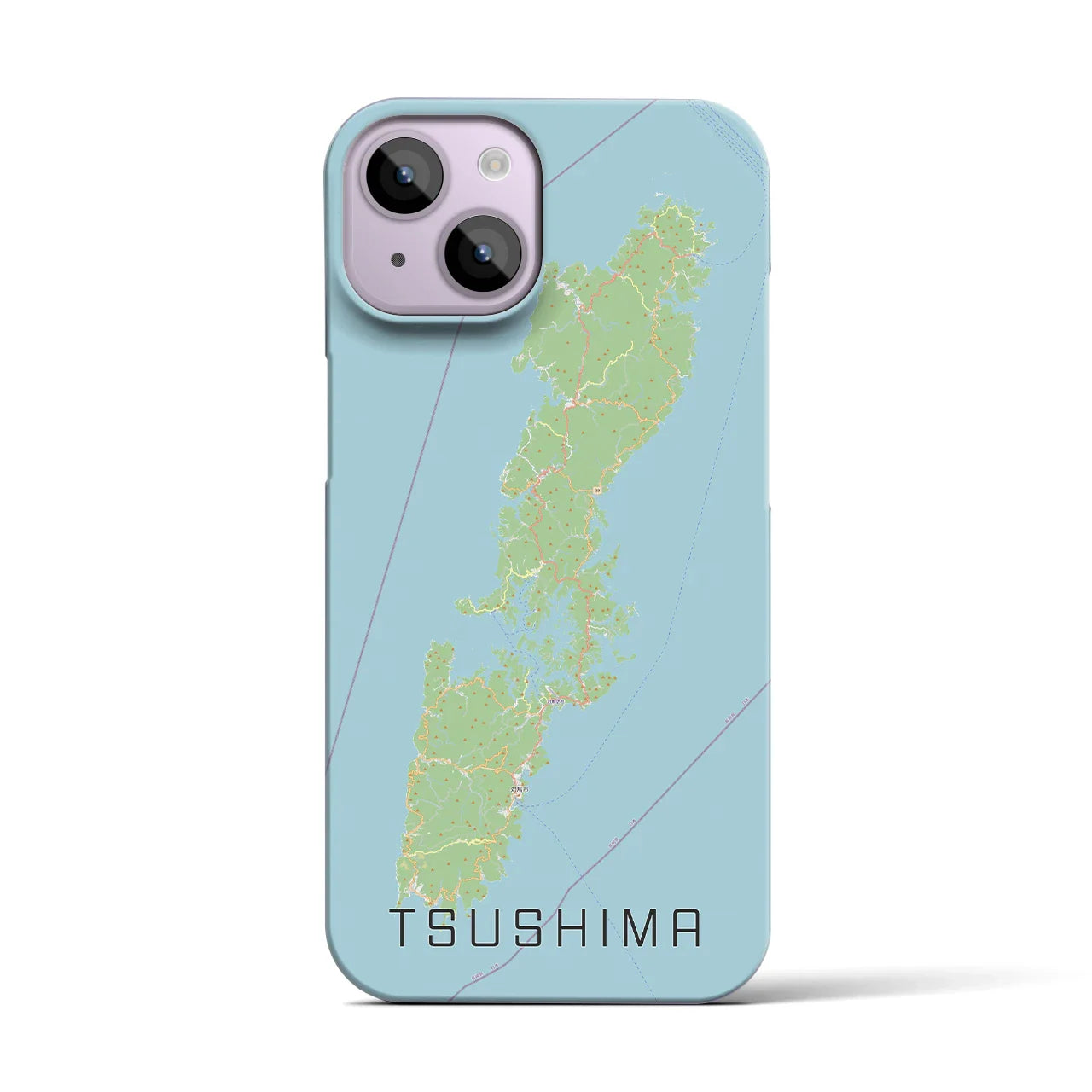 【対馬(長崎県)】地図柄iPhoneケース(バックカバータイプ)