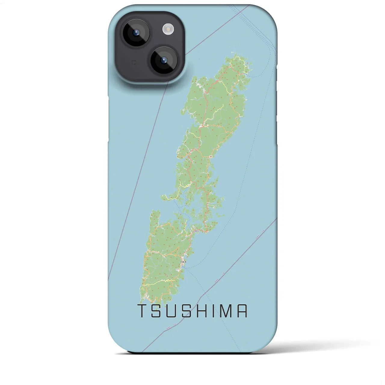 【対馬(長崎県)】地図柄iPhoneケース(バックカバータイプ)