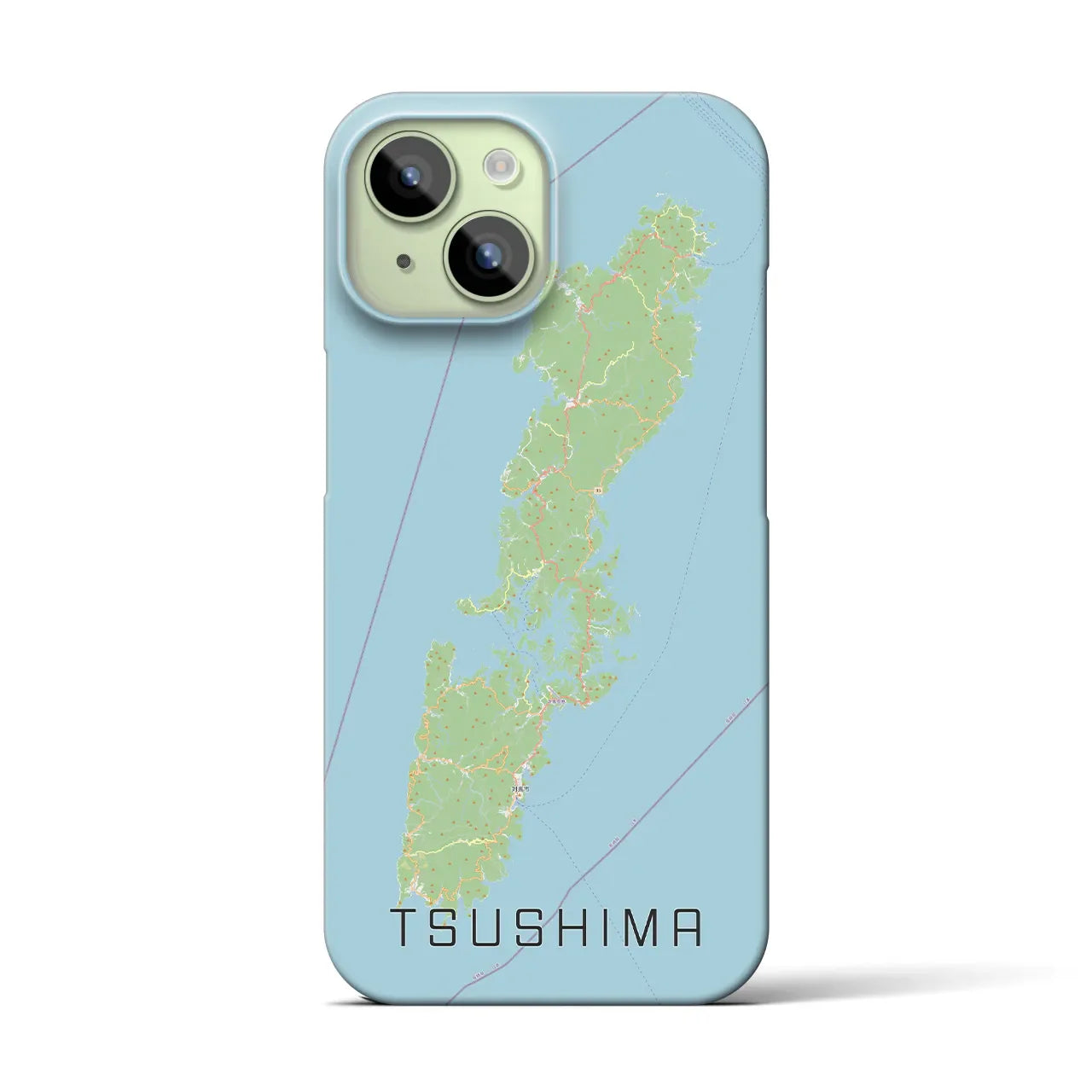 【対馬(長崎県)】地図柄iPhoneケース(バックカバータイプ)