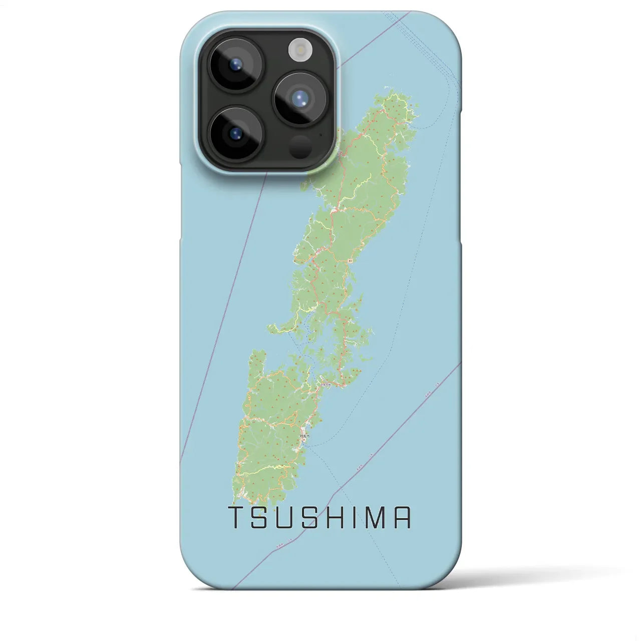 【対馬(長崎県)】地図柄iPhoneケース(バックカバータイプ)