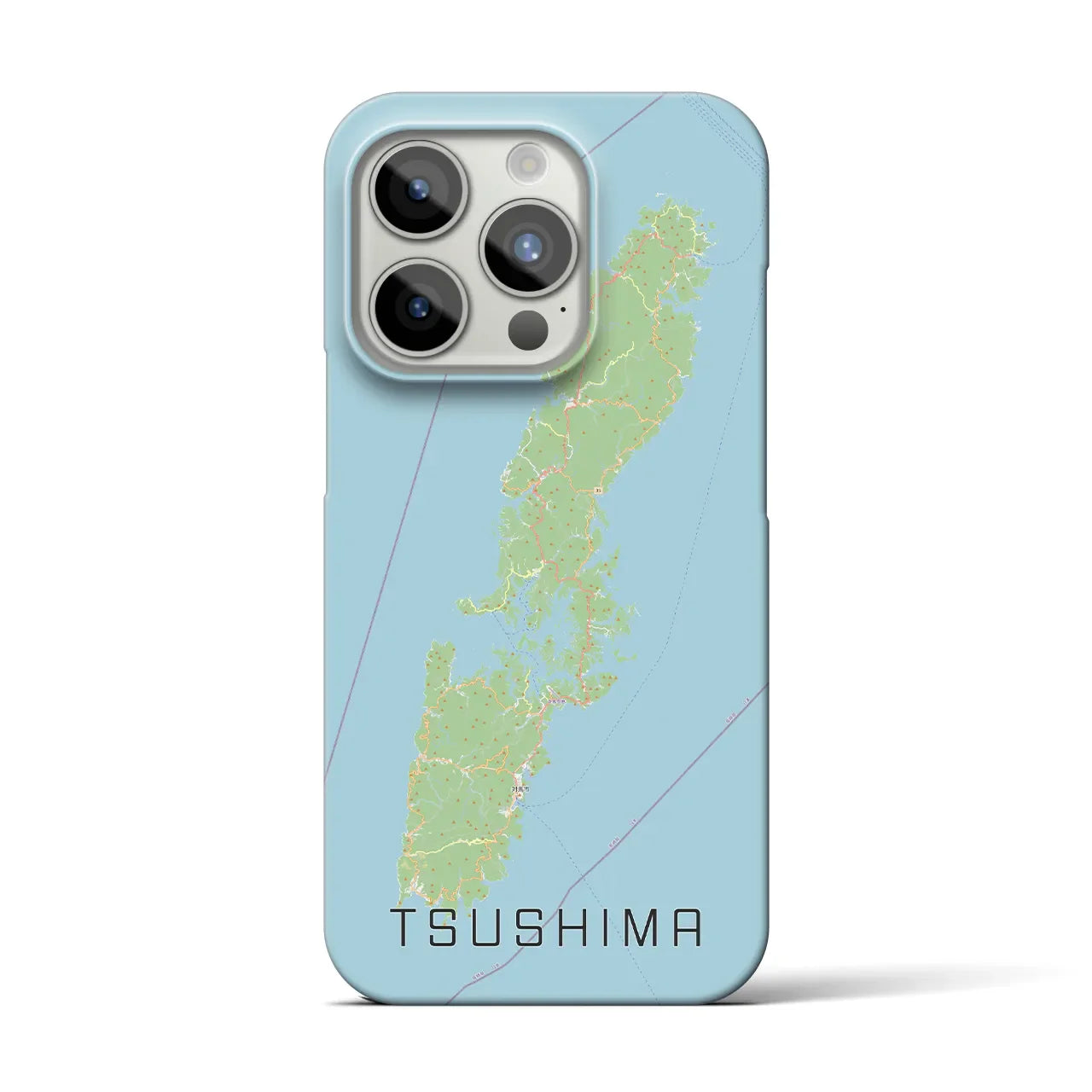 【対馬(長崎県)】地図柄iPhoneケース(バックカバータイプ)