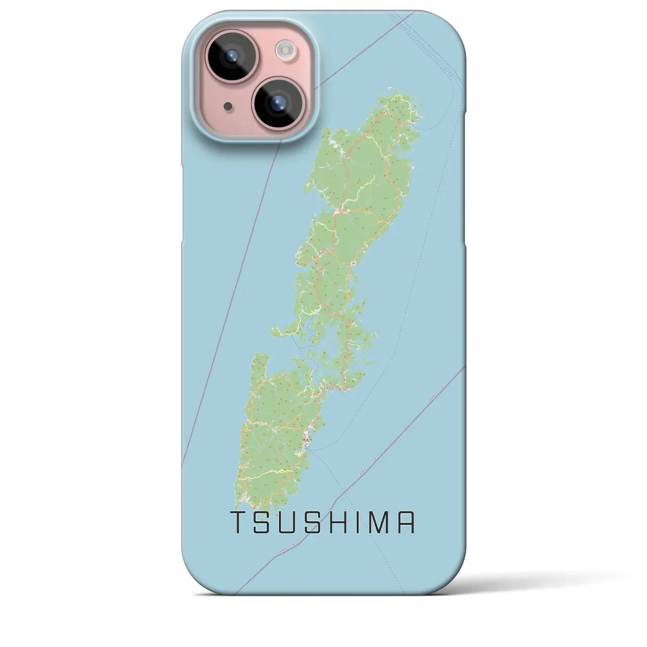 【対馬(長崎県)】地図柄iPhoneケース(バックカバータイプ)