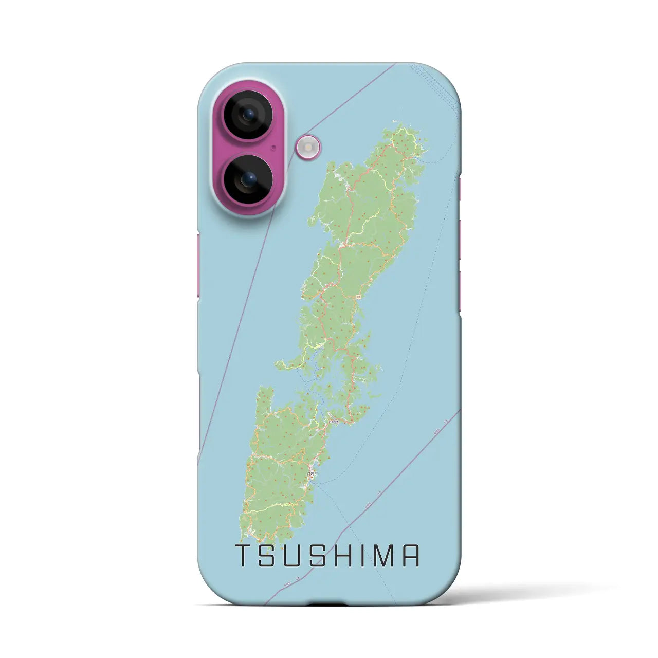 【対馬(長崎県)】地図柄iPhoneケース(バックカバータイプ)