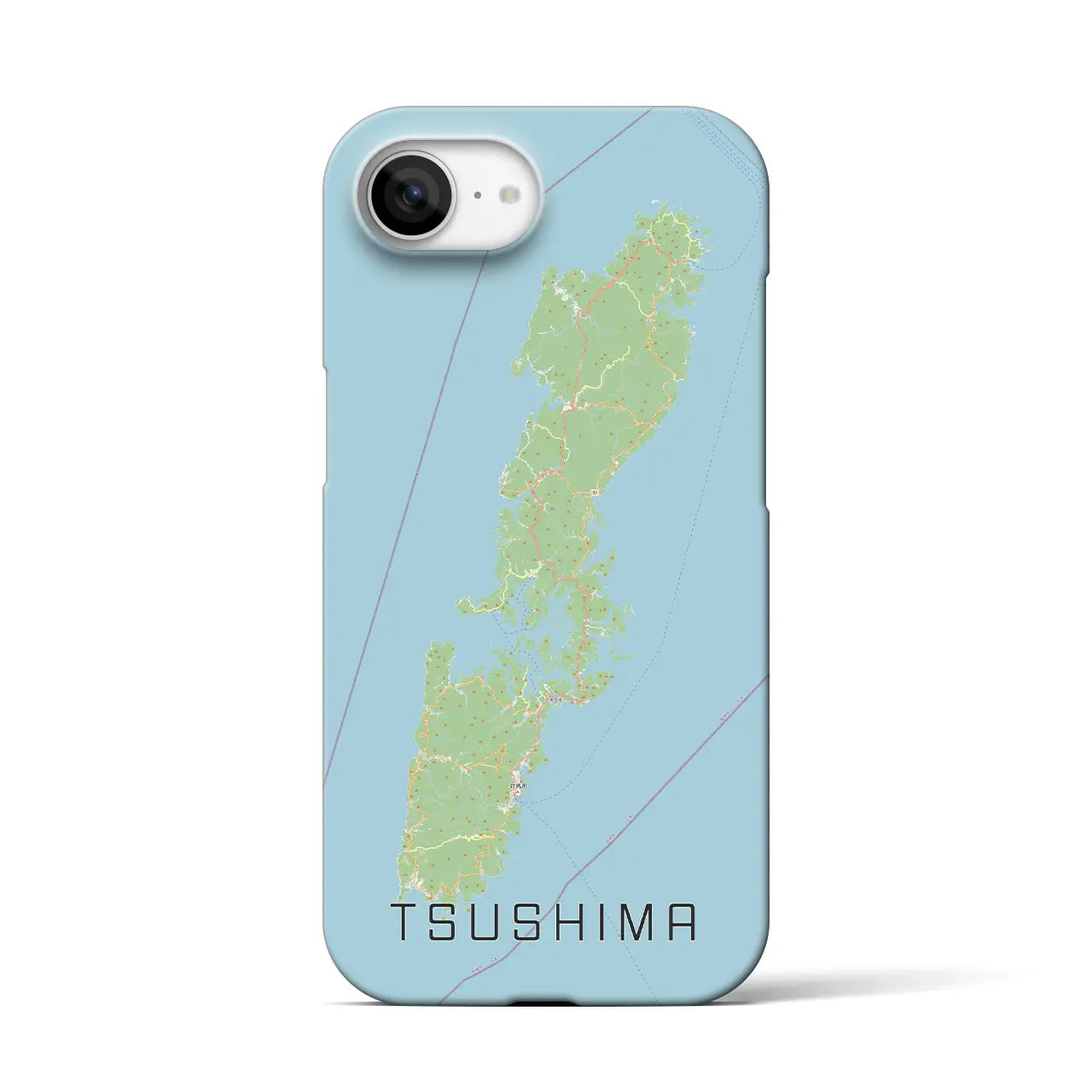 【対馬(長崎県)】地図柄iPhoneケース(バックカバータイプ)