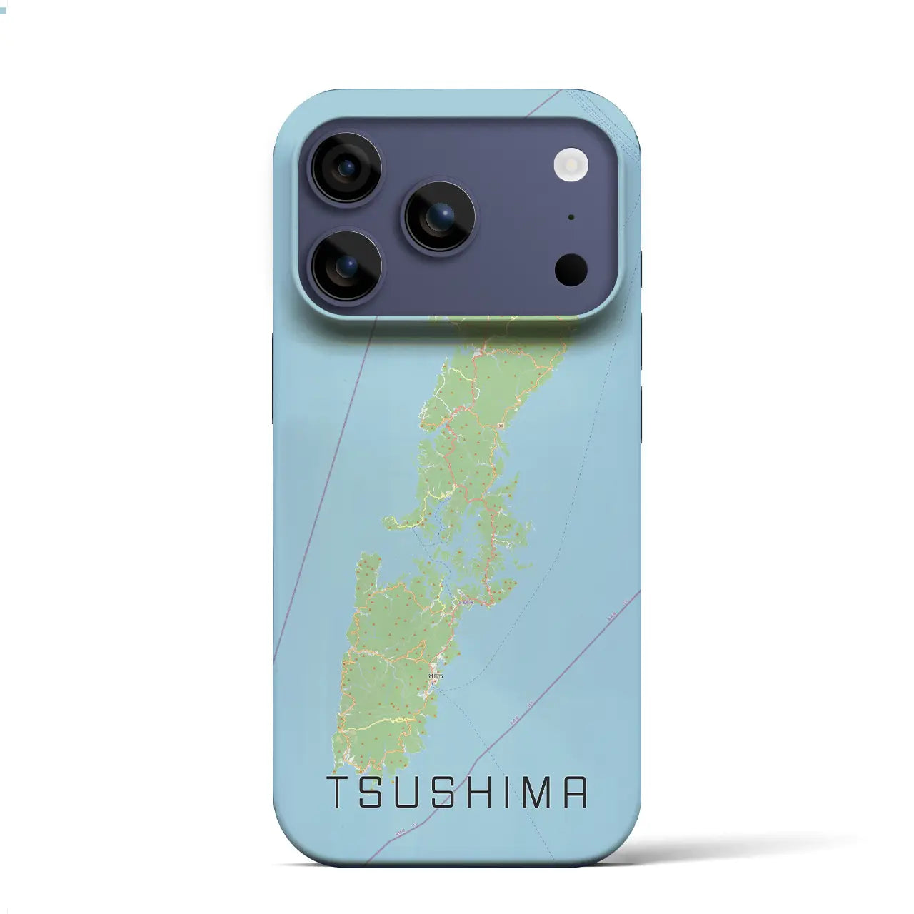 【対馬(長崎県)】地図柄iPhoneケース(バックカバータイプ)