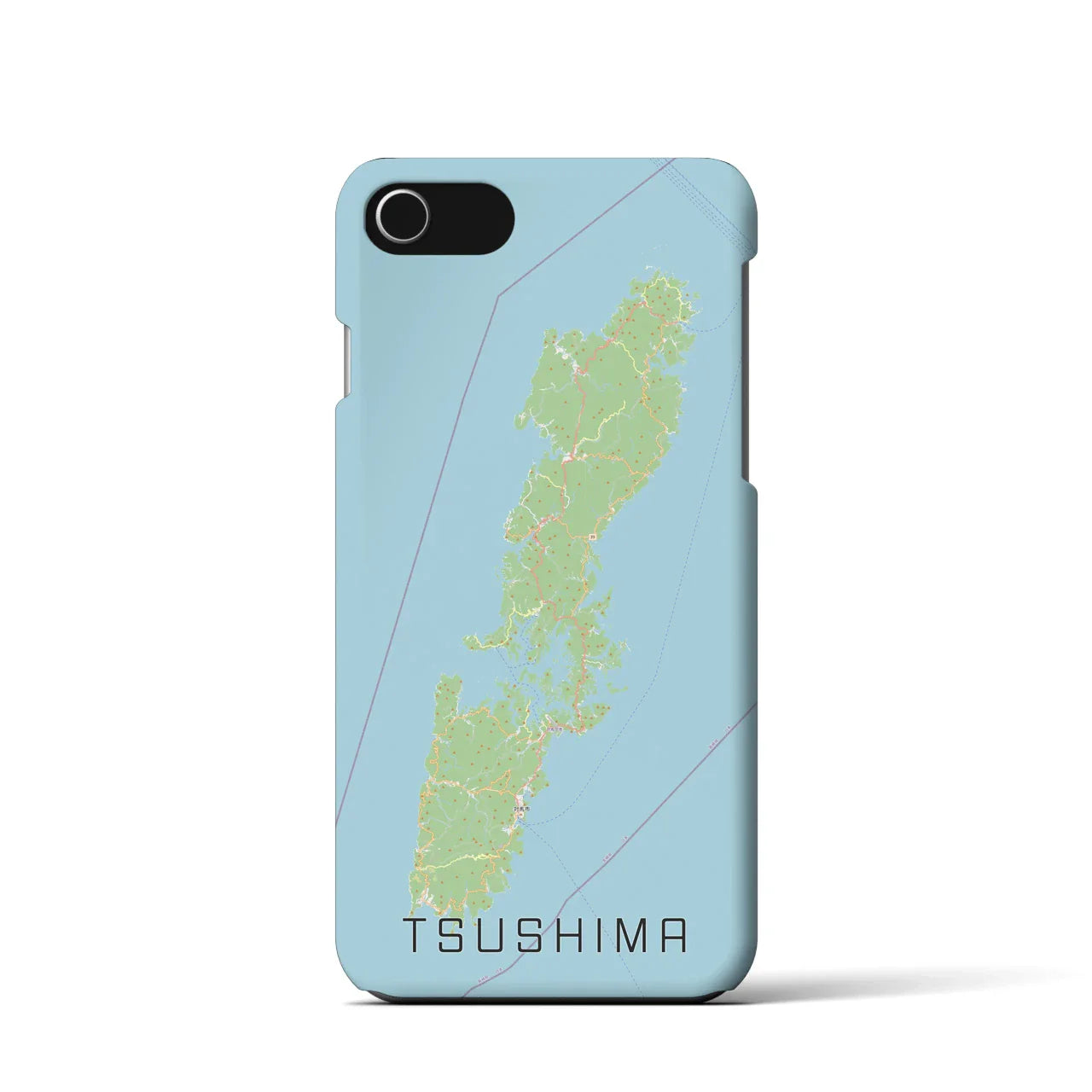 【対馬(長崎県)】地図柄iPhoneケース(バックカバータイプ)