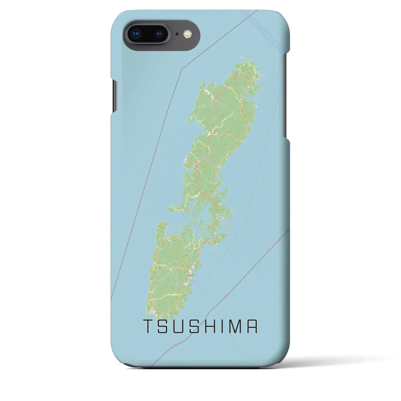 【対馬(長崎県)】地図柄iPhoneケース(バックカバータイプ)