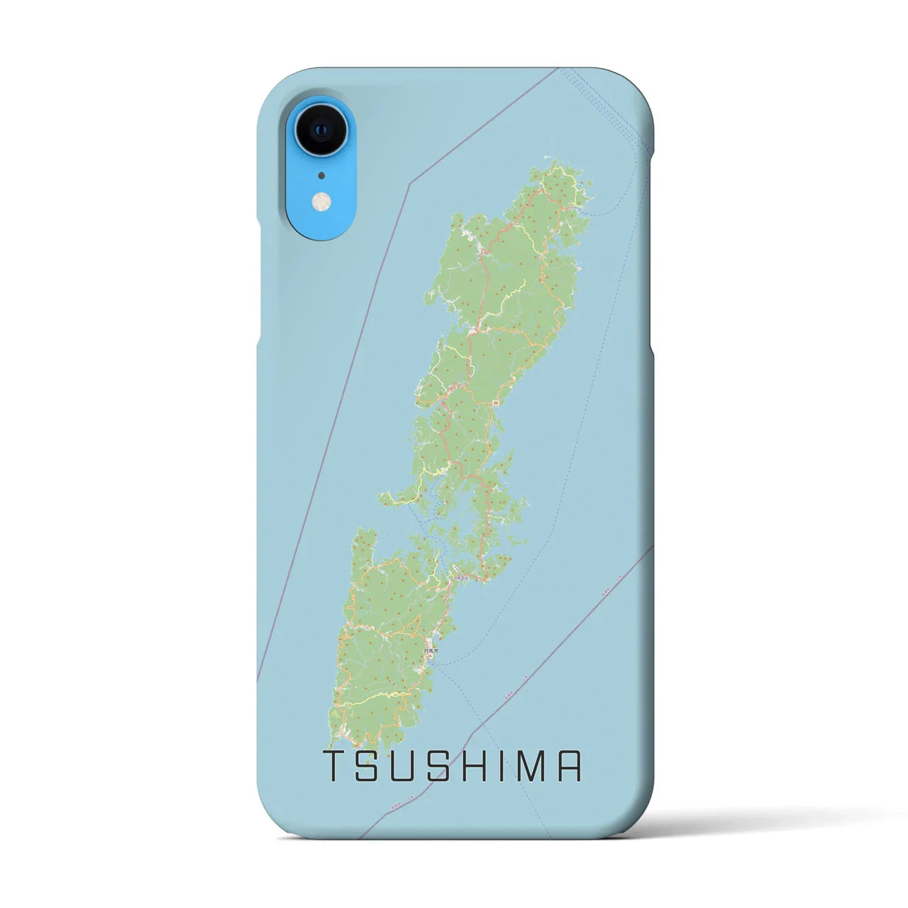 【対馬(長崎県)】地図柄iPhoneケース(バックカバータイプ)