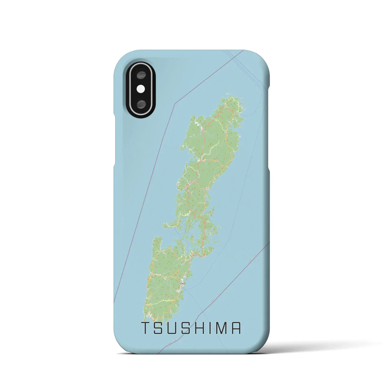 【対馬(長崎県)】地図柄iPhoneケース(バックカバータイプ)