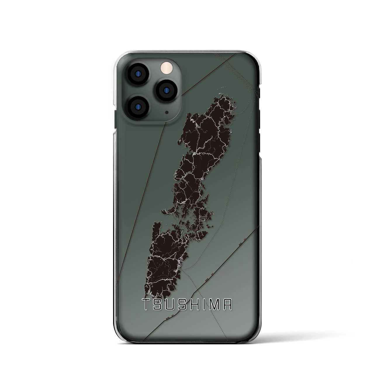 【対馬(長崎県)】地図柄iPhoneケース(クリアタイプ)