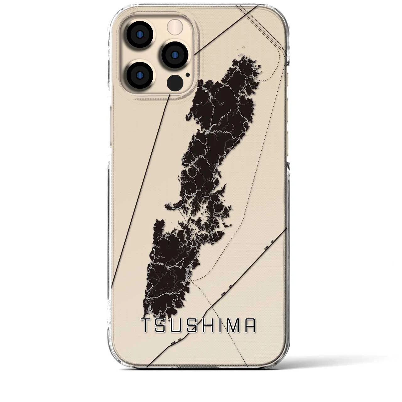 【対馬(長崎県)】地図柄iPhoneケース(クリアタイプ)