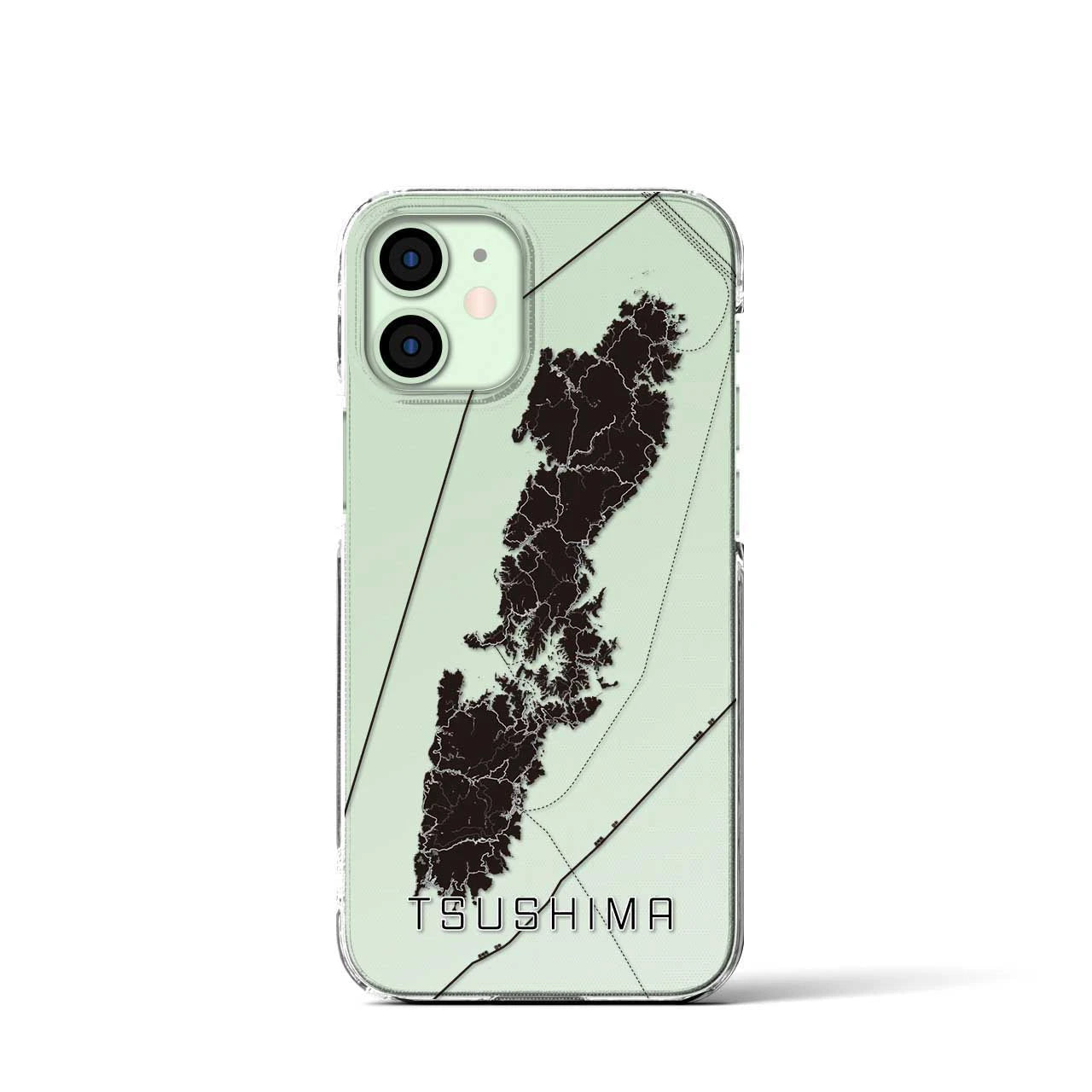 【対馬(長崎県)】地図柄iPhoneケース(クリアタイプ)